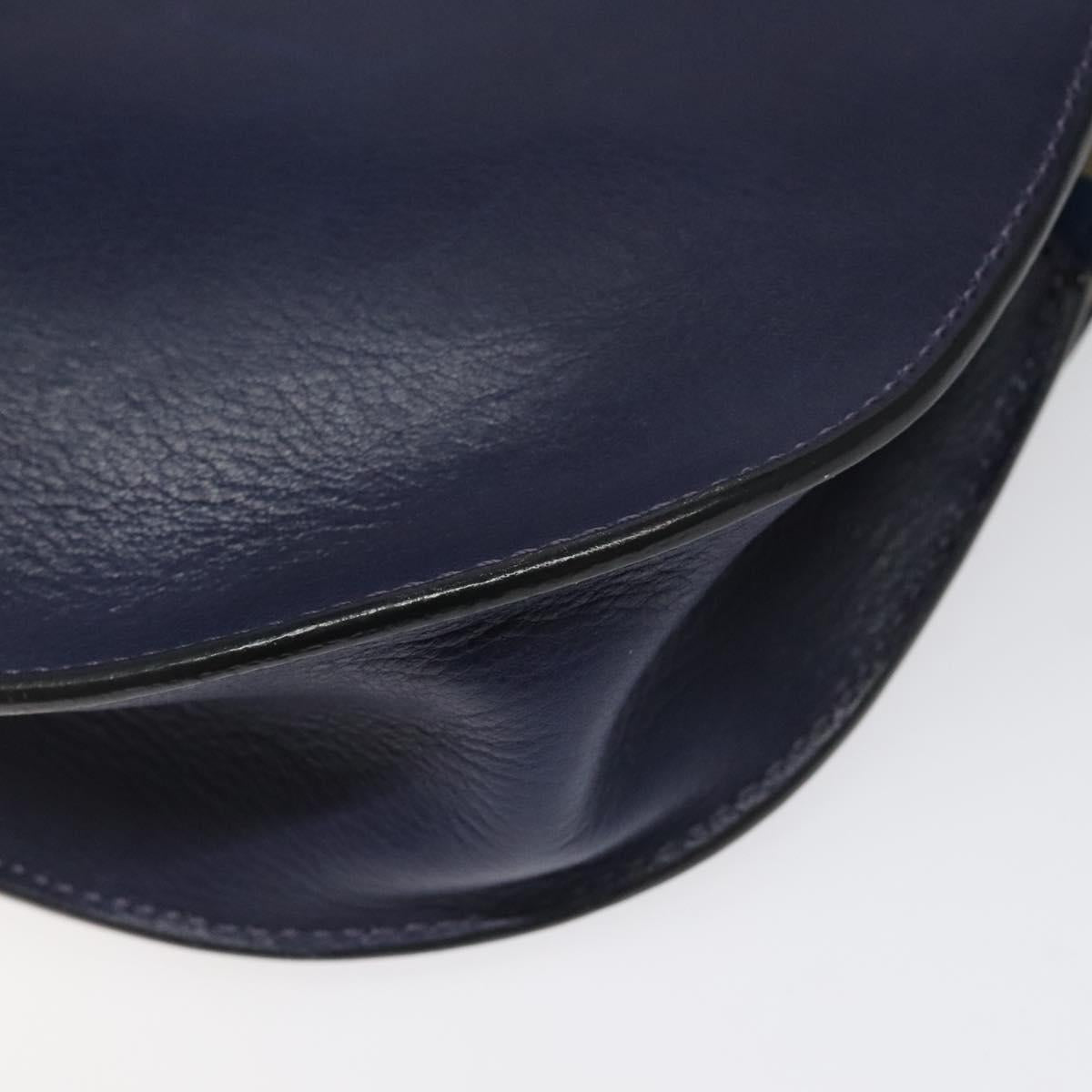 Chloe Georgia Shoulder Bag Leather Blue Gold 112310