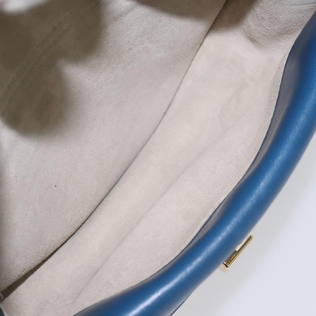 Chloe Georgia Shoulder Bag Leather Blue Gold 112310