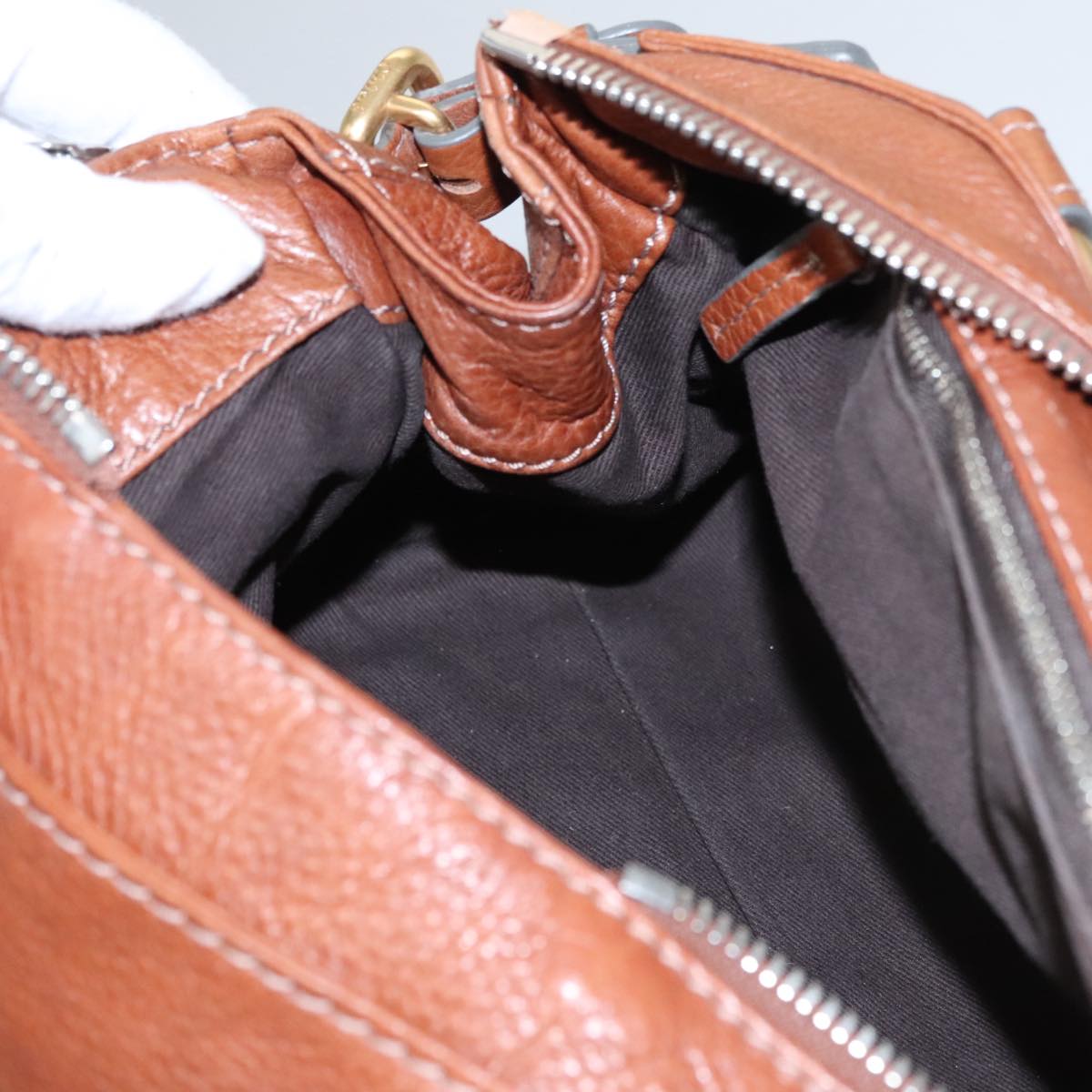 Chloe Paddington Hand Bag Leather Brown Gold Silver 010851 5276 112406