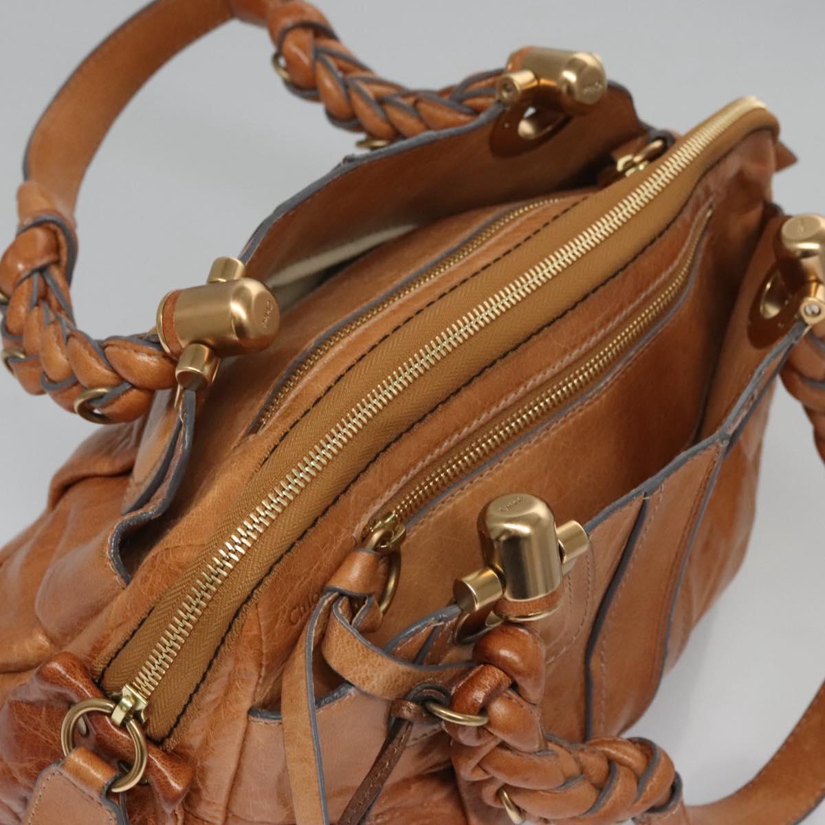 Chloe Hand Bag Leather Brown 113163
