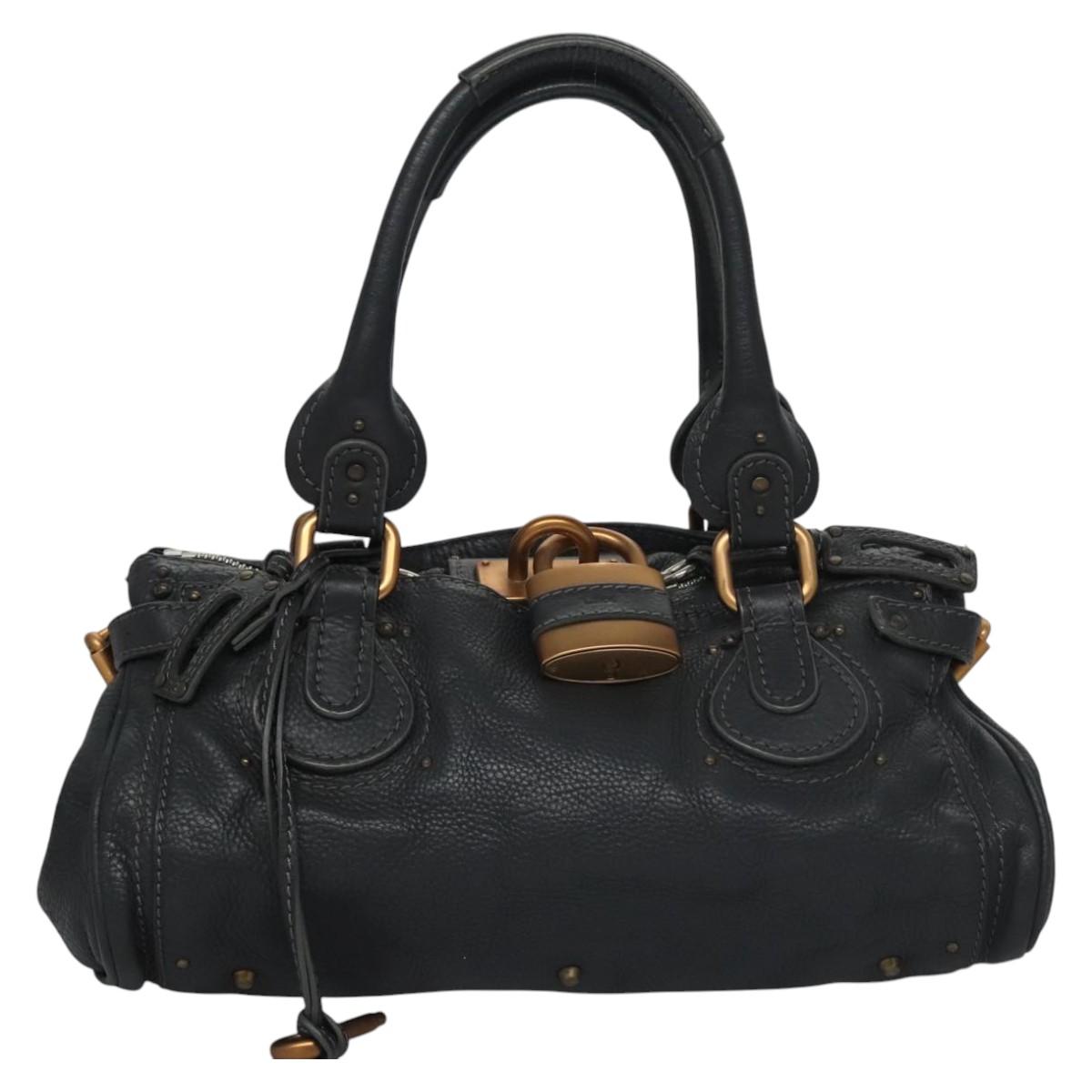 Chloe Paddington Hand Bag Leather Gray 113732
