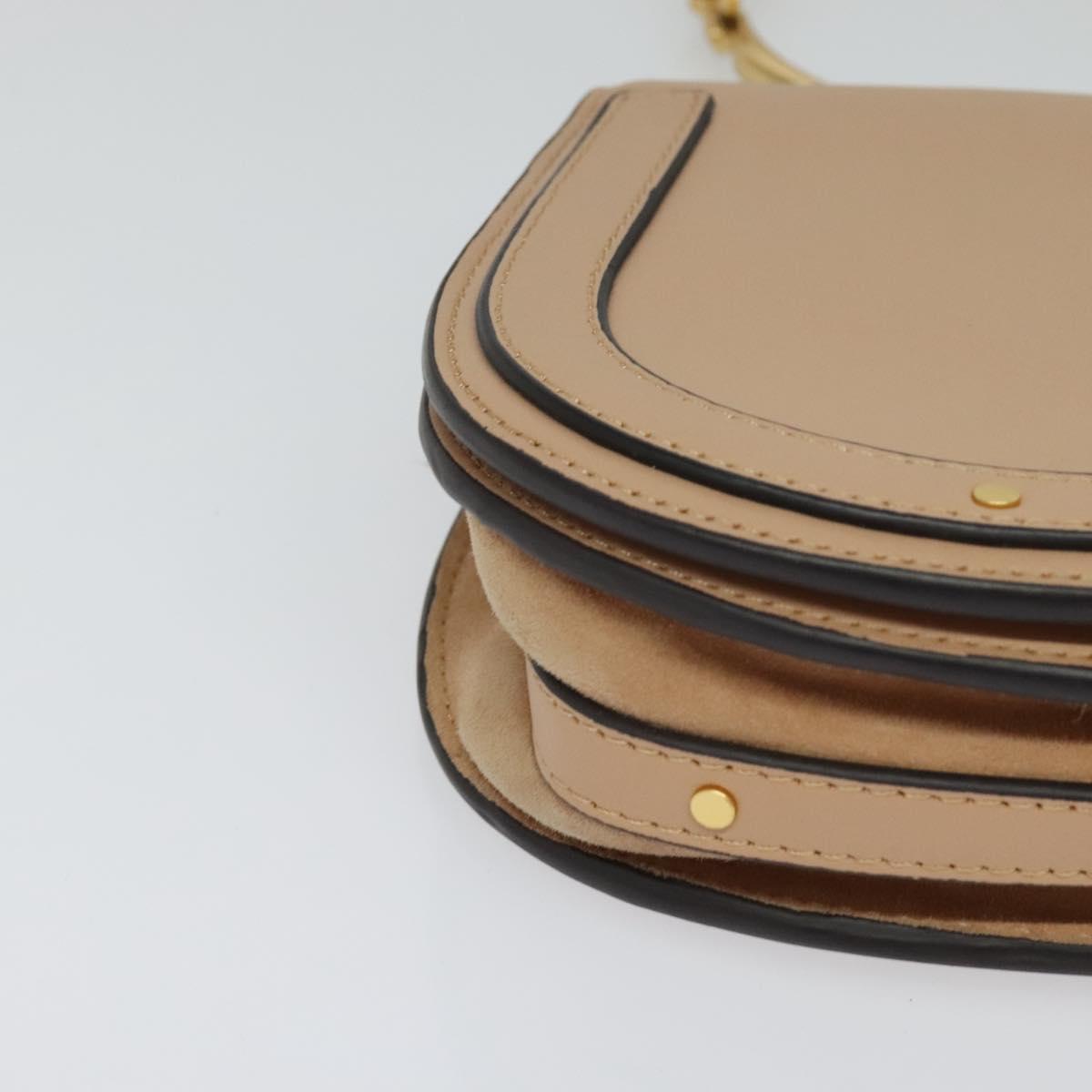 Chloe Nile Hand Bag Leather 2way Beige 115680