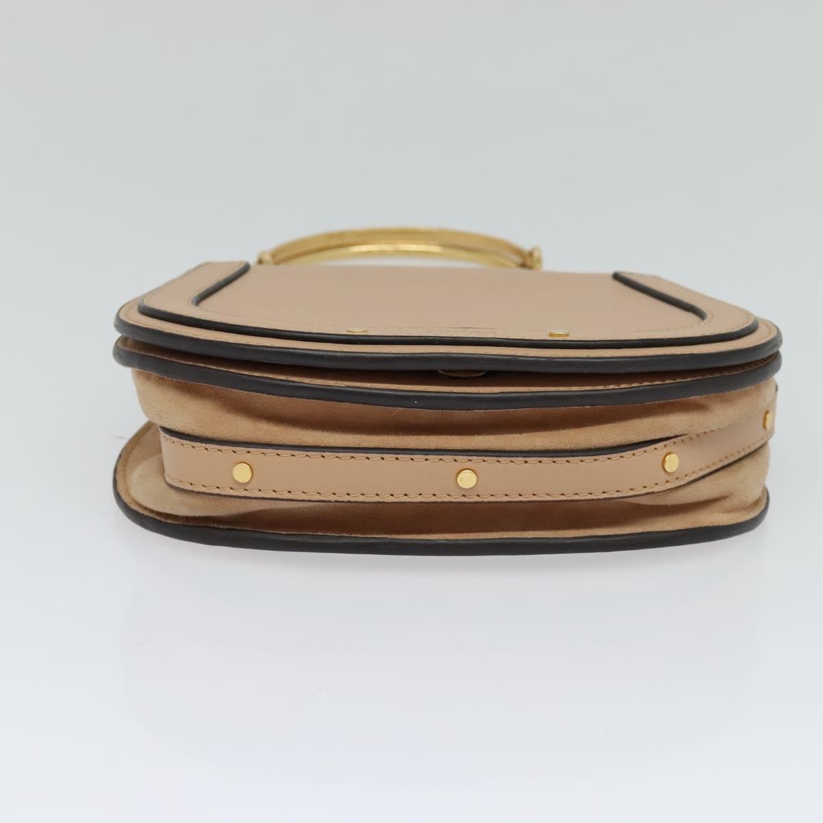 Chloe Nile Hand Bag Leather 2way Beige 115680
