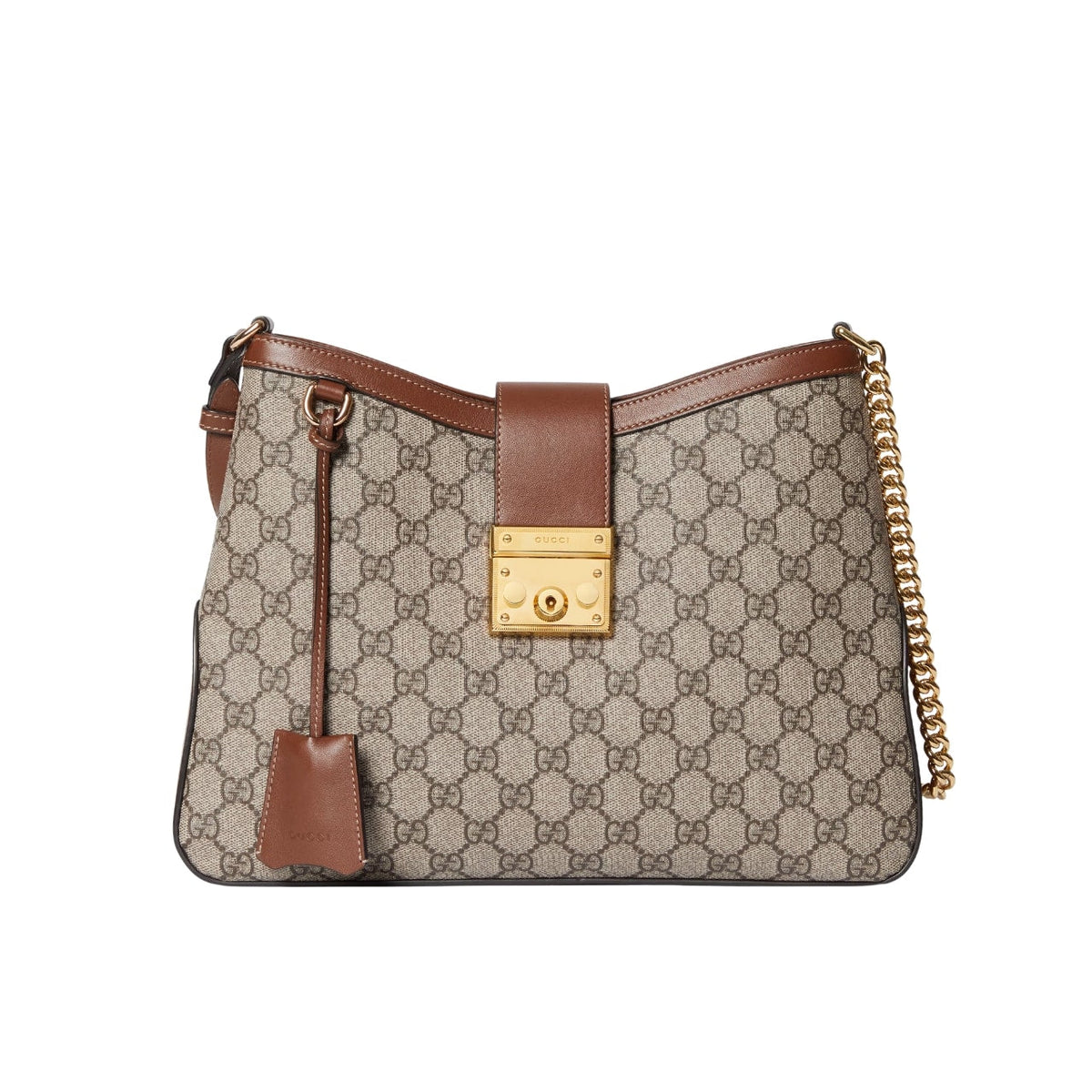 GG PADLOCK GG MEDIUM SHOULDER BAG BROWN 33CM ?795113 KHNKG 8534
