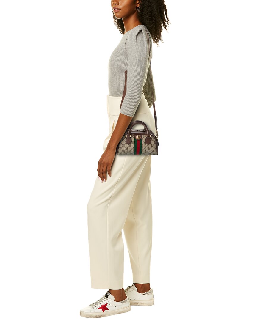 Gucci Ophidia Mini Gg Supreme Canvas & Leather Shoulder Bag