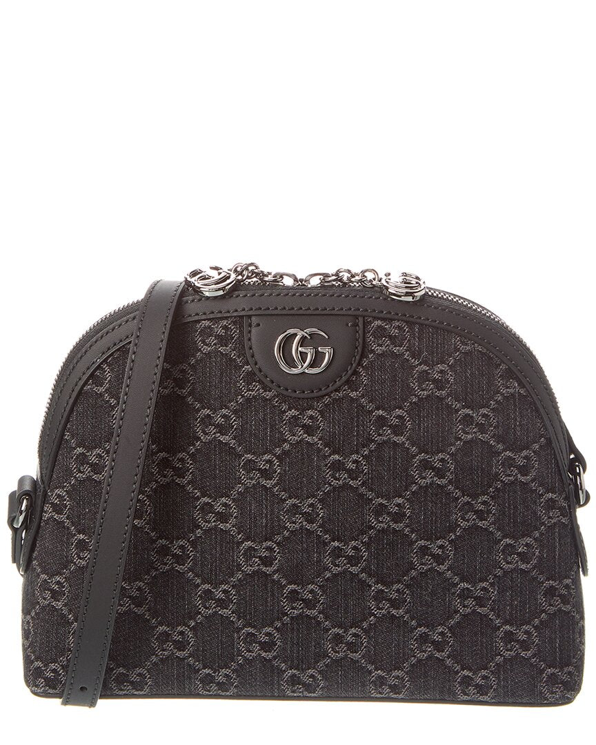 Gucci Ophidia Small Gg Denim & Leather Shoulder Bag