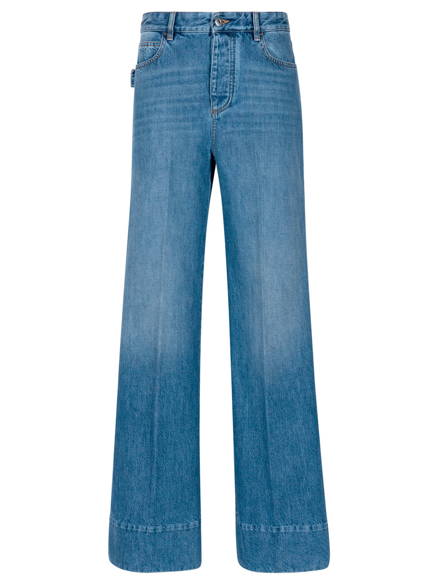 Bottega Veneta Women Jeans Vintage Indigo Gamba Ampia