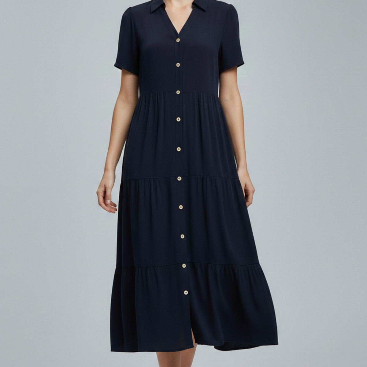 Amara | Midi Dress with Button-Front