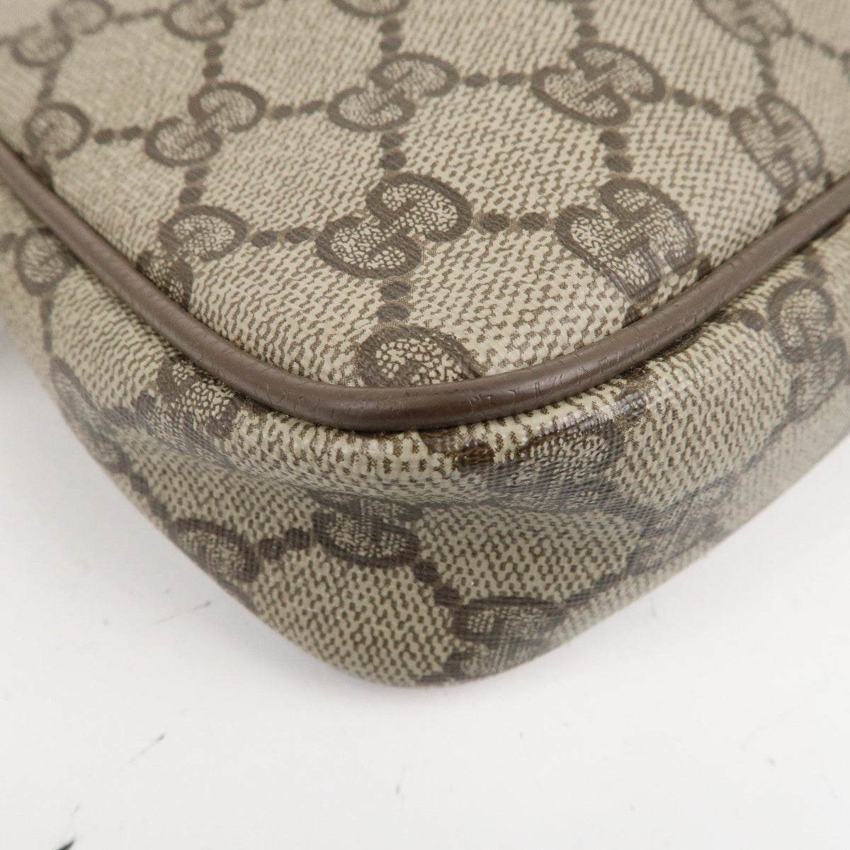 GUCCI Old Gucci GG Plus Leather Shoulder Bag Beige 97.02.068