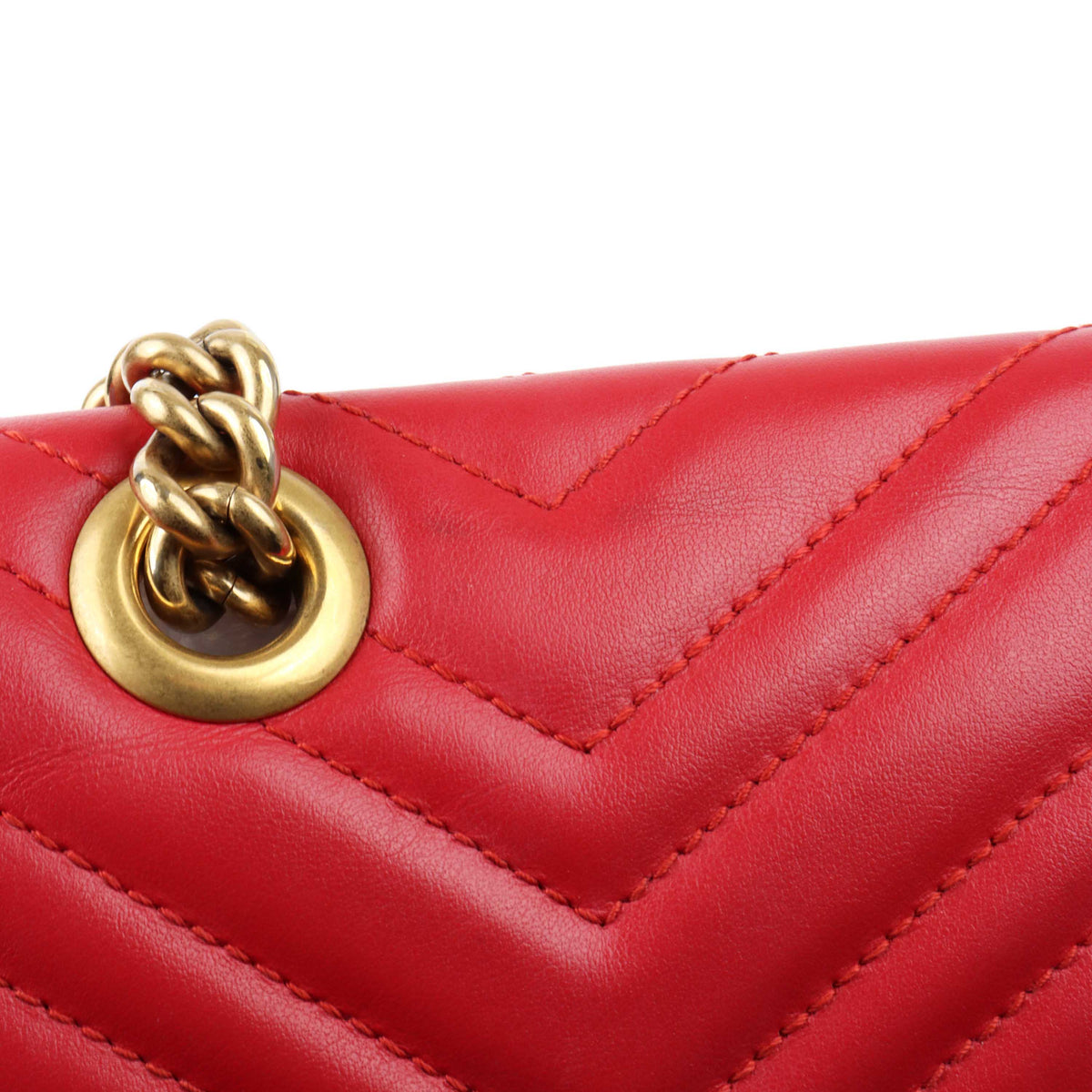Gucci Small Red Marmont Shoulder Bag.