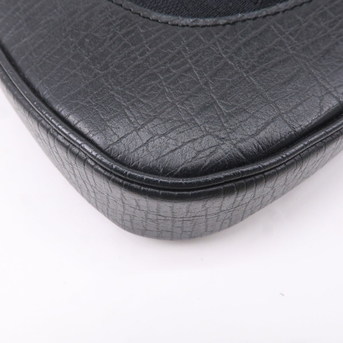 GUCCI Sherry GG Canvas Leather Shoulder Bag Black 130779