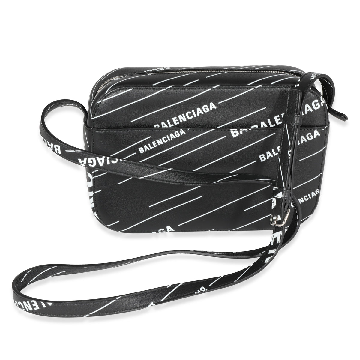 balenciaga Black & White Logo Everyday Camera Bag