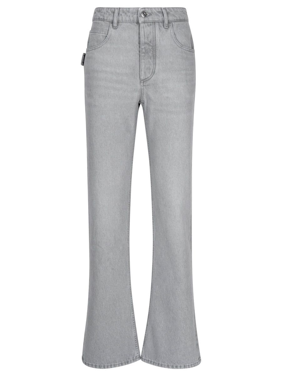 Bottega Veneta Women Light Grey Washed Denim Flared Jeans