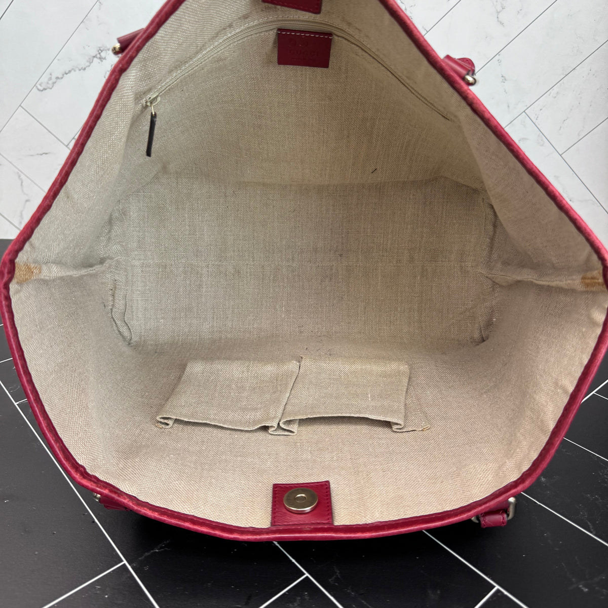 Gucci Red Microguccissima Leather Joy Tote Bag