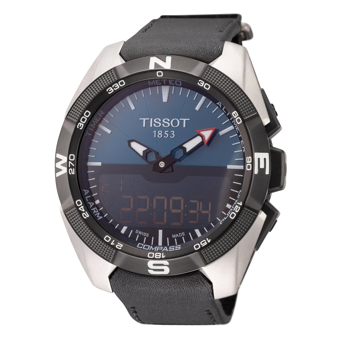 Tissot Men's T0914204604100 T-Touch 45mm Blue Dial Leather Watch