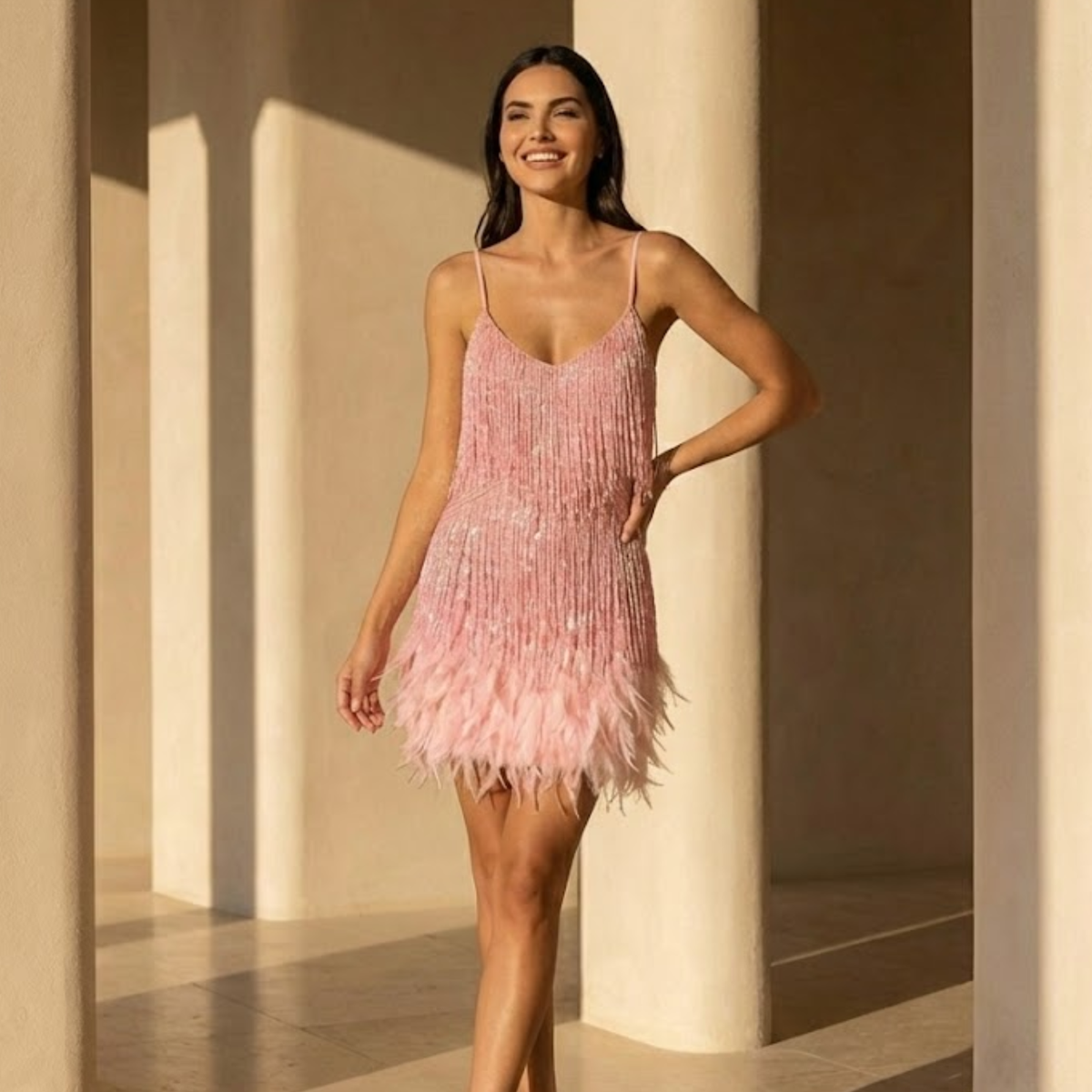 Jane | Feather Mini Dress