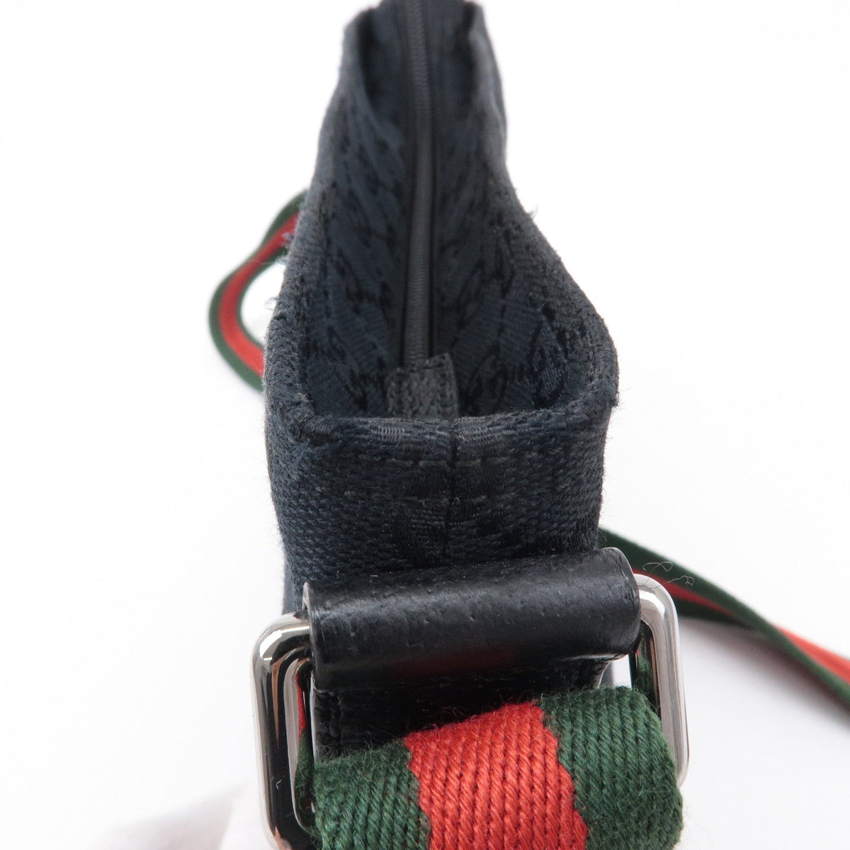 GUCCI Sherry GG Canvas Leather Shoulder Bag Black 189749