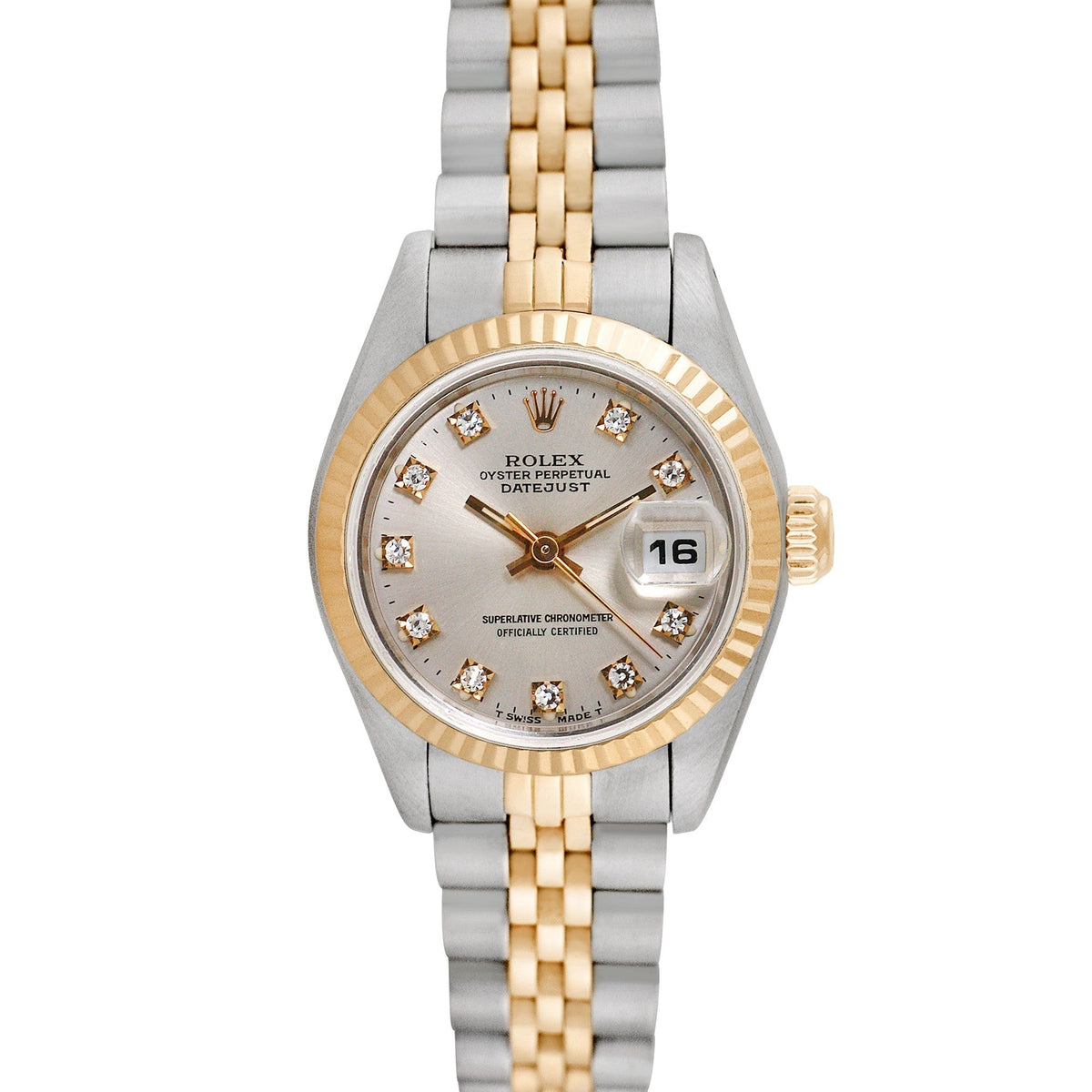 Rolex Ladies Two-tone Datejust with Factory diamonds, item #7