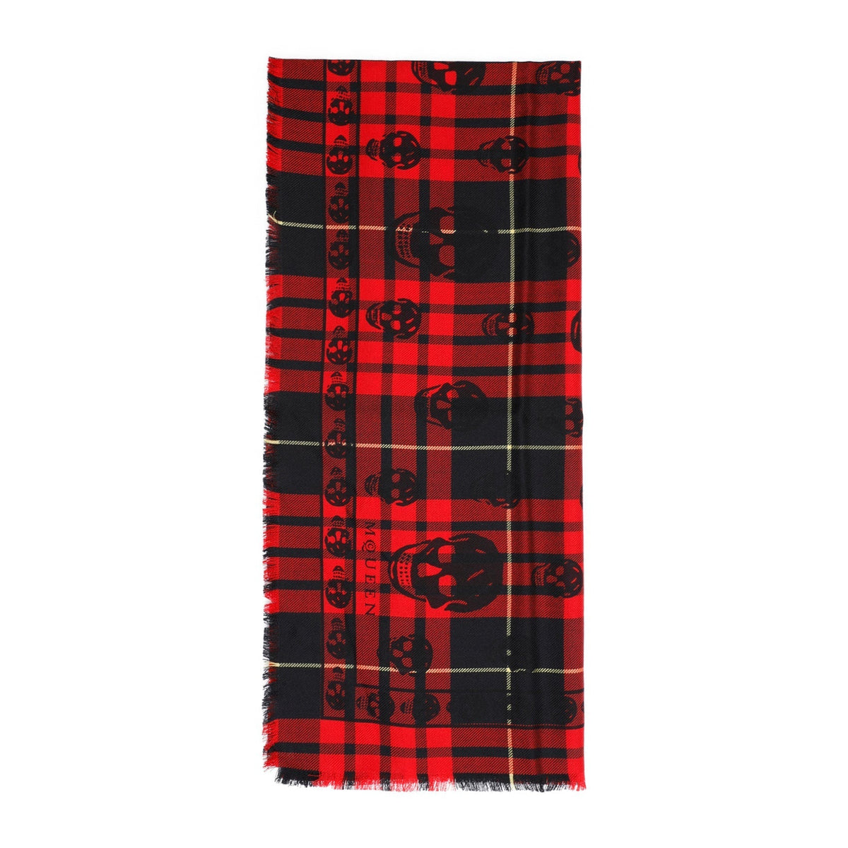 Alexander Mcqueen Kull On Tartan Foulard Scarf Men