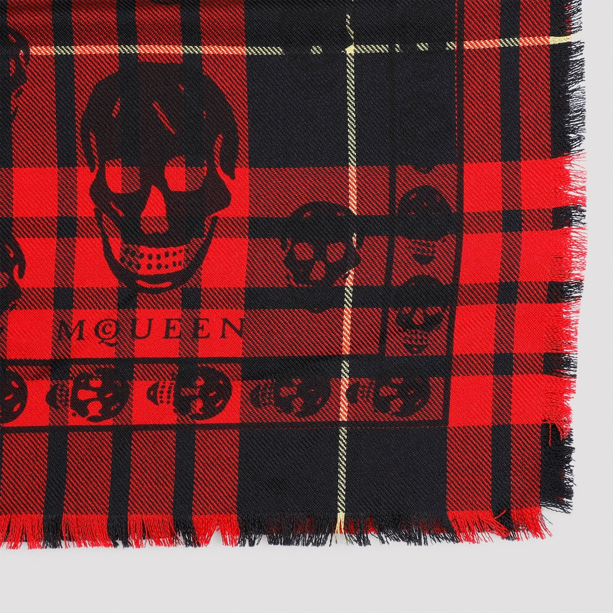 Alexander Mcqueen Kull On Tartan Foulard Scarf Men