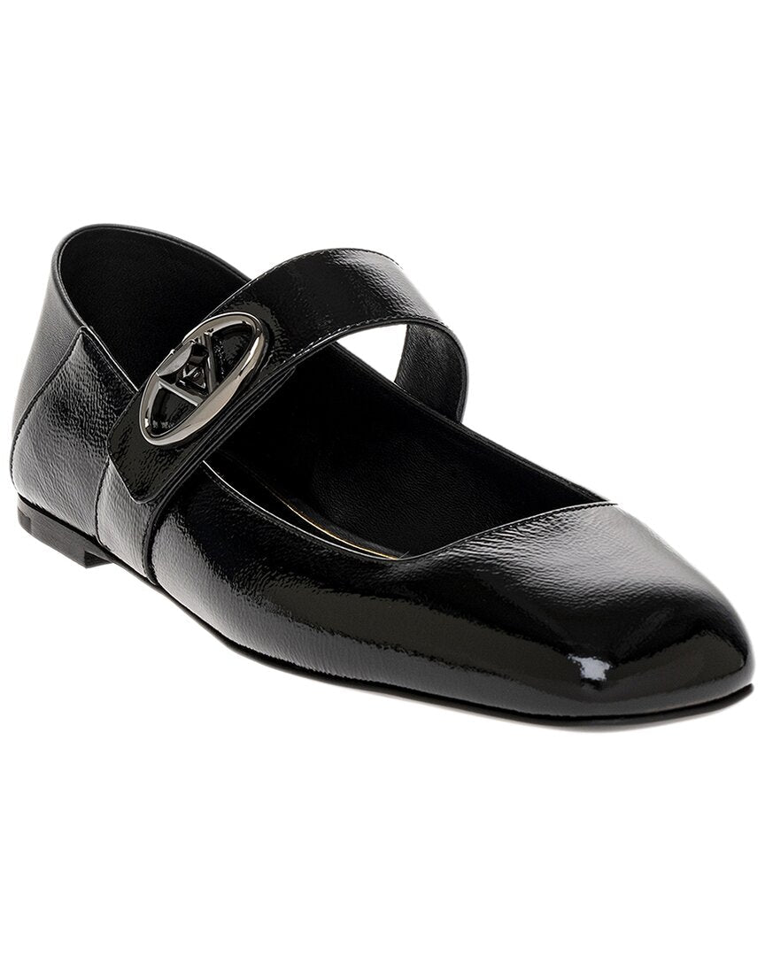 Valentino Vlogo Mary Jane Leather Ballerina Flat