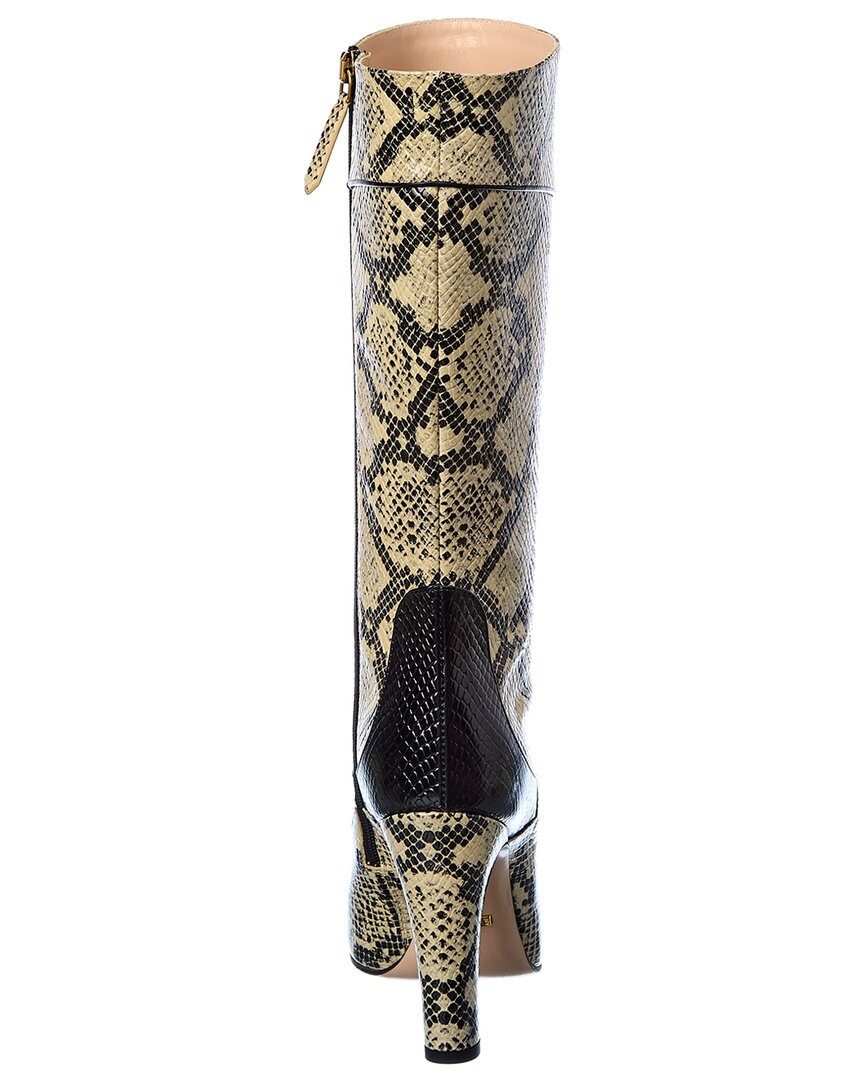 Gucci Snake-Embossed Leather Knee-High Boot