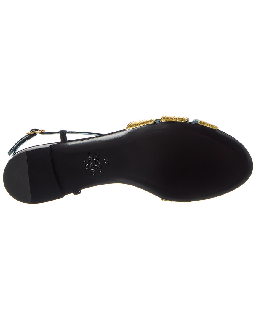 Valentino Foliefoliage Suede & Leather Sandal