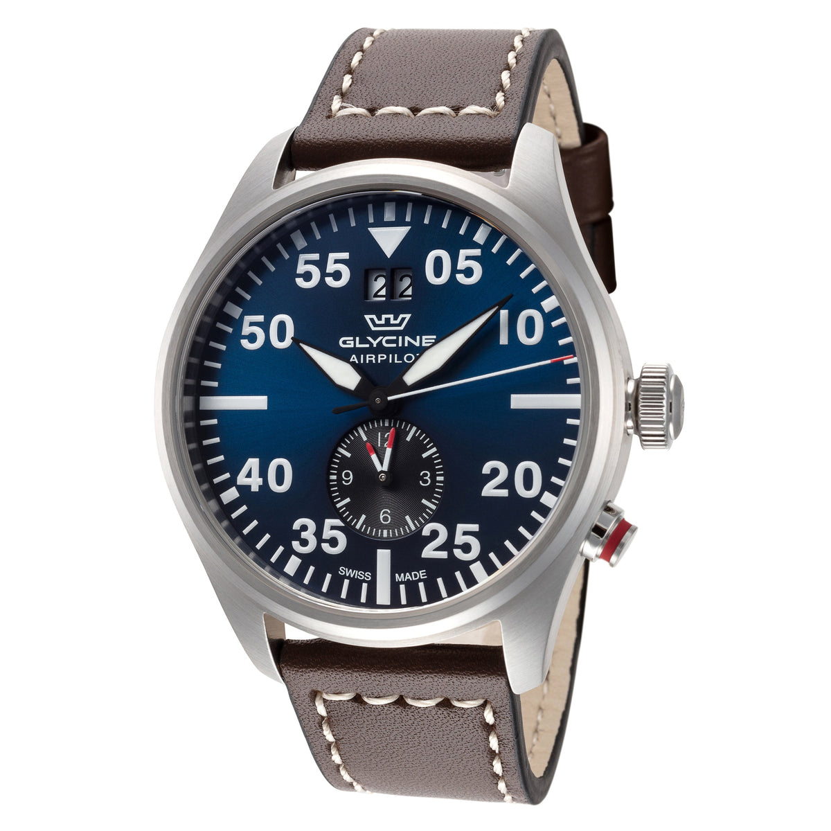 Glycine Men's Airpilot Dual Time 44mm Quartz Watch