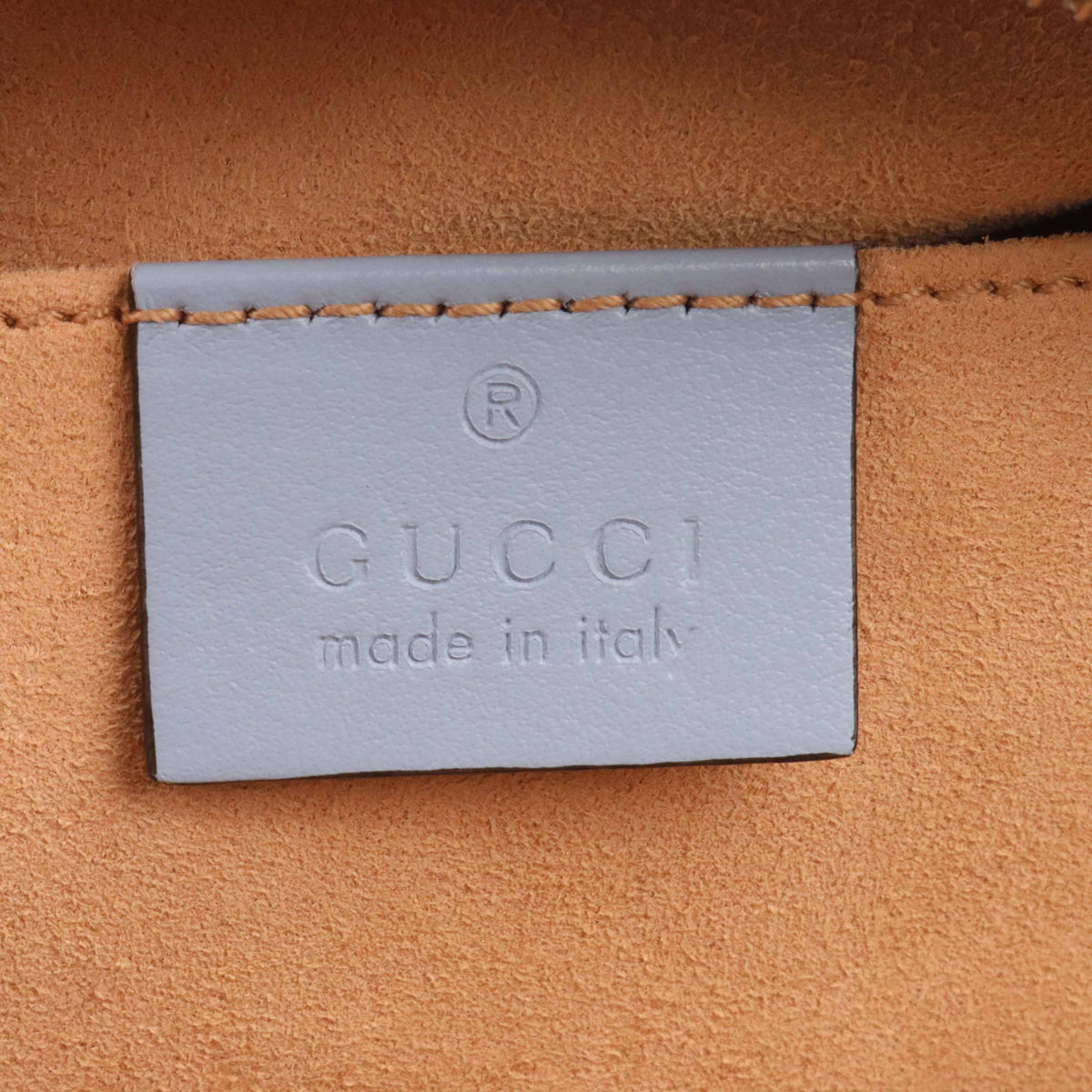 Gucci GG Marmont Small Matelasse Shoulder Bag Blue SHW.