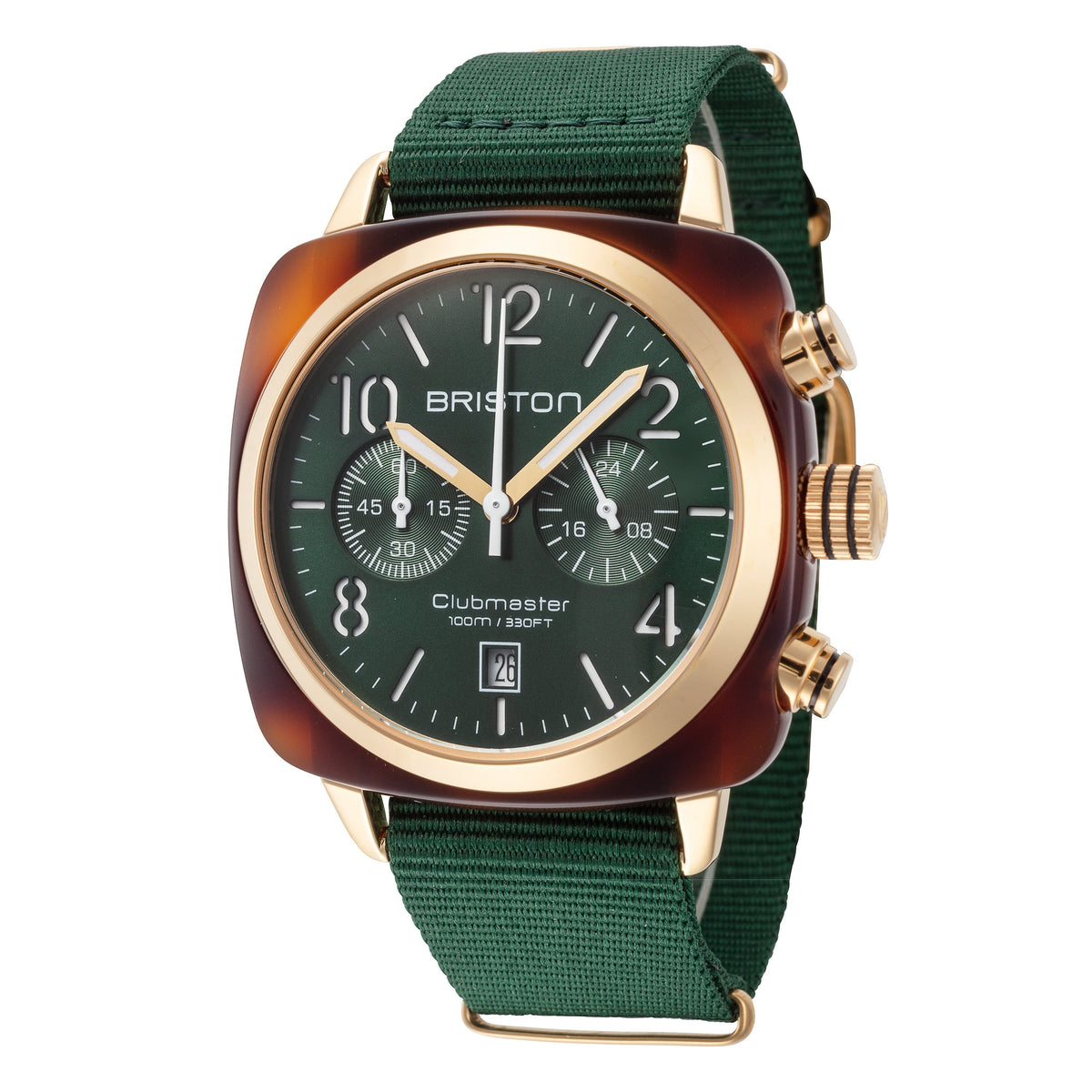 Briston Men's Clubmaster 40mm Green Quartz Watch