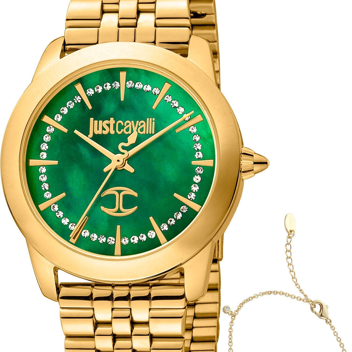 Just Cavalli Women's Signature Snake Glam Evo 7 34mm Quartz Watch