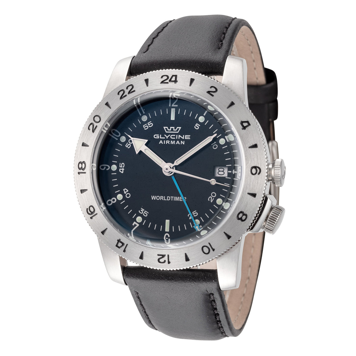 Glycine Men's Airman Worldtimer GMT 40mm Quartz Watch