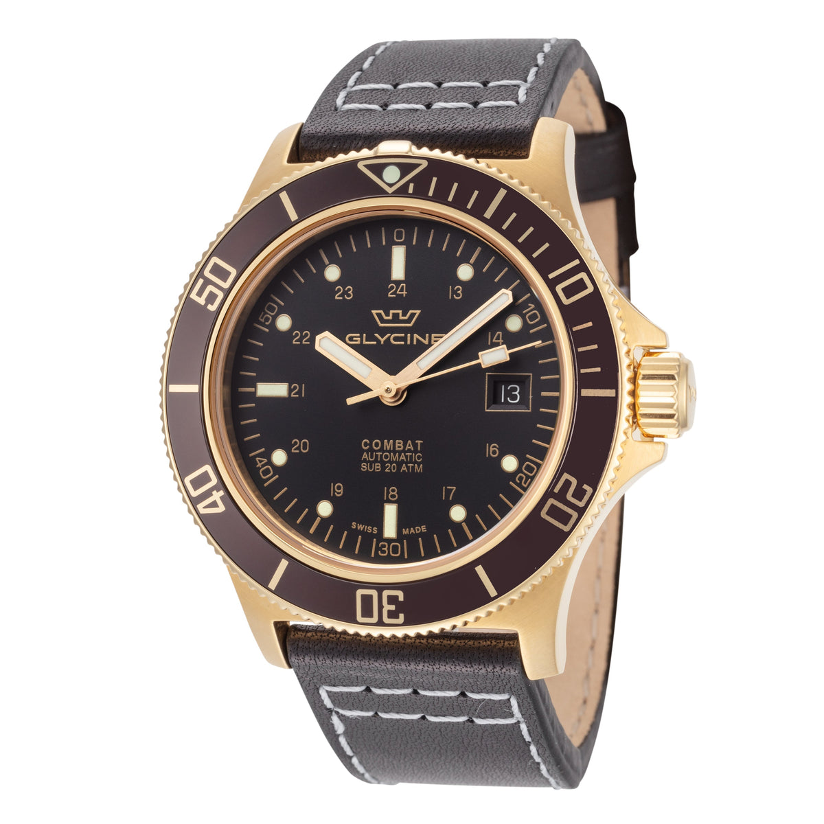 Glycine Men's Combat 42mm Automatic Black Dial Watch
