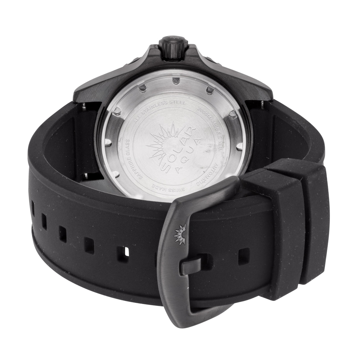 Solar Aqua Men's Deep Bay 45mm Blue Dial Automatic Black PVD Watch