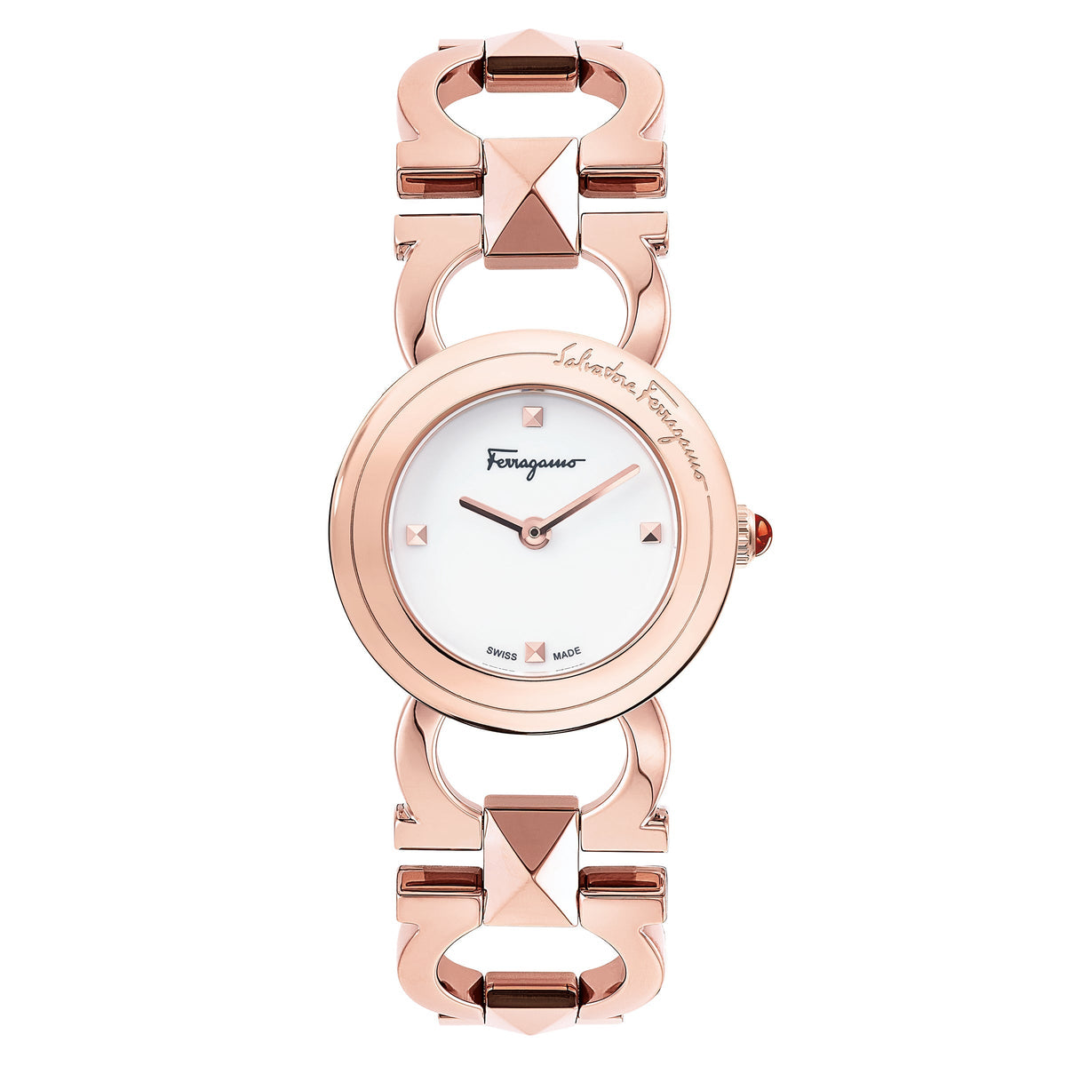 Ferragamo Women's SFMI00322 Double Gancini Stud 25mm Quartz Watch