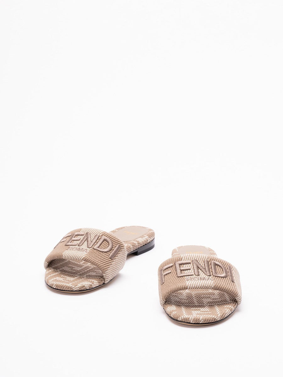 Fendi Women `Ff` Denim Slides