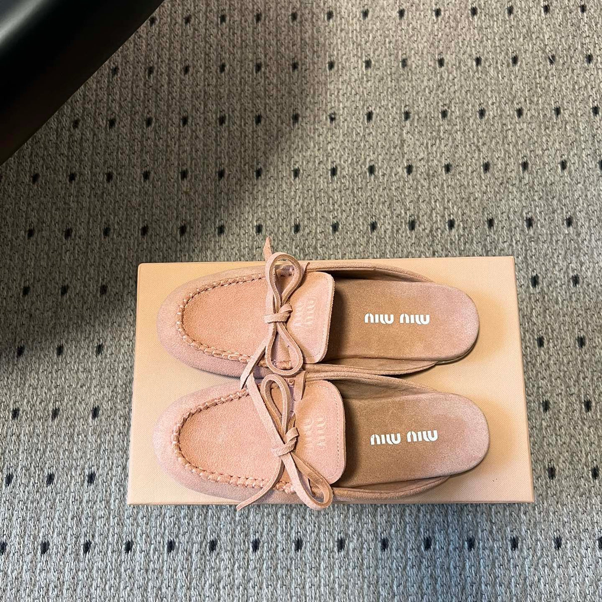 MIU M SUEDE MULES