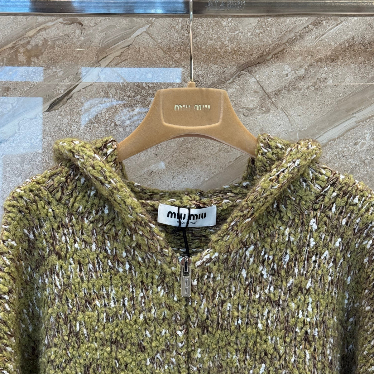 MIU M ZIP CARDIGAN