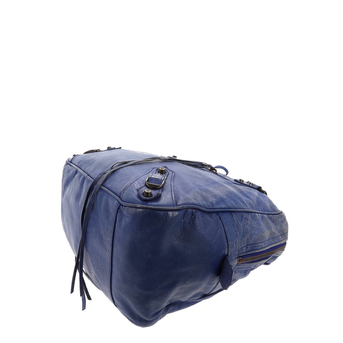 balenciaga The Street Handbag in Blue Leather