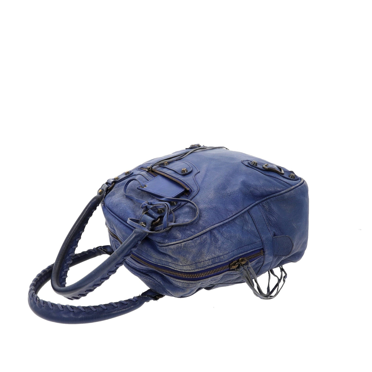 balenciaga The Street Handbag in Blue Leather