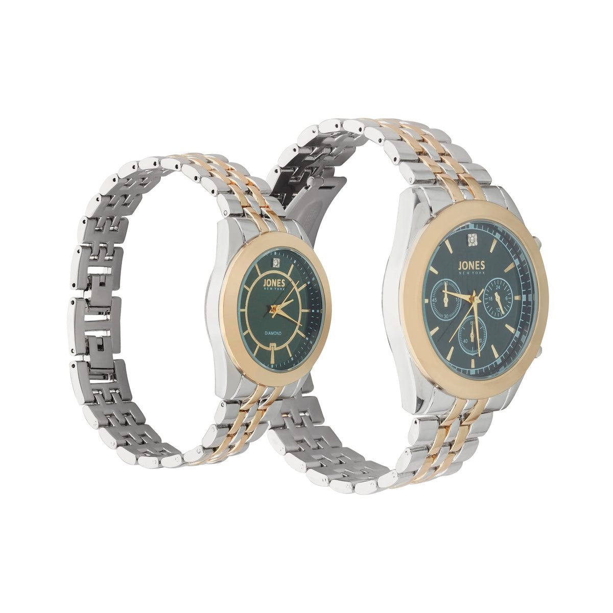 Jones New York Unisex Green/Gold/Silver His & Hers Watch Set