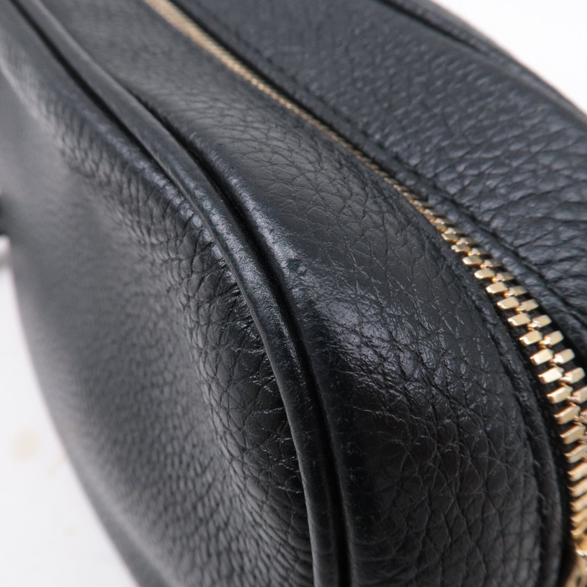 GUCCI SOHO Small Disco Leather Shoulder Bag Black 308364