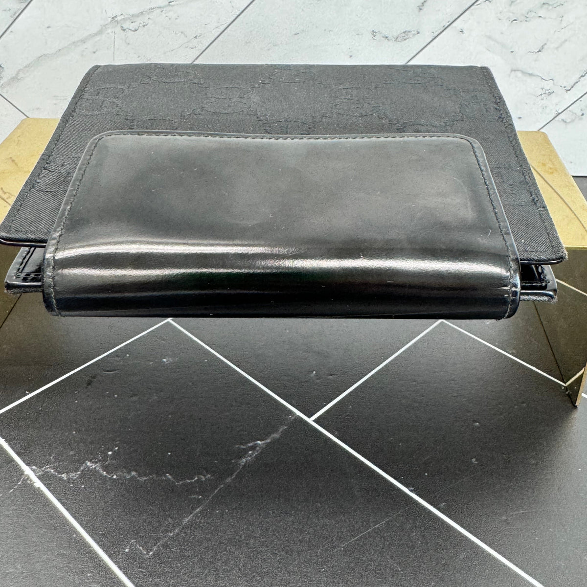 Gucci Black Canvas & Leather Passport Agenda