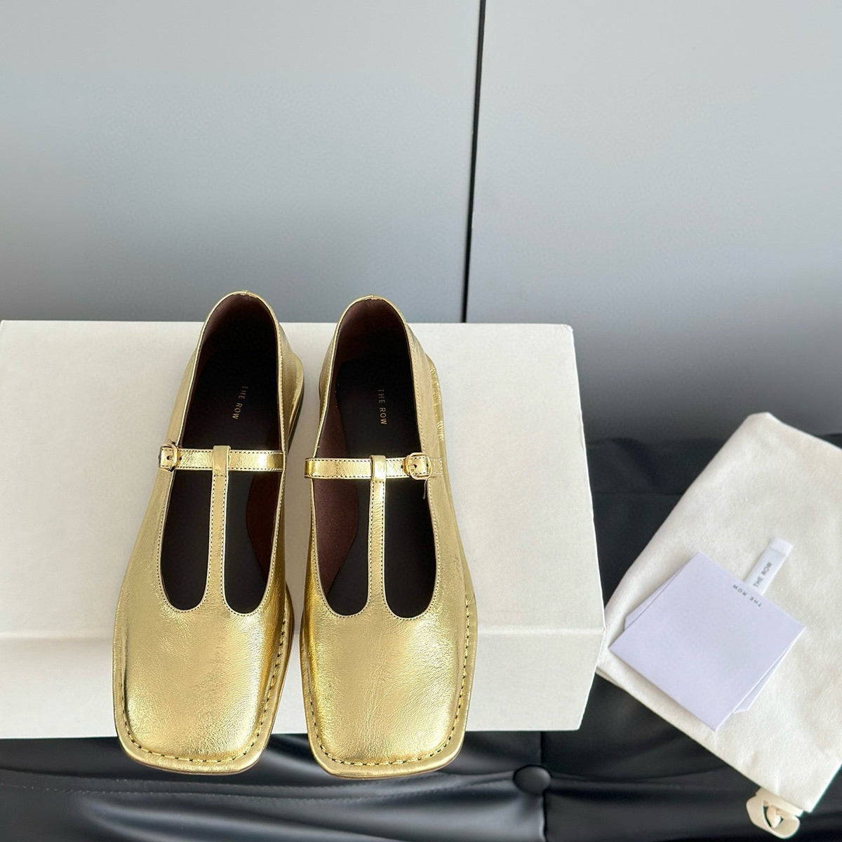 THE ROW T STRAP FLATS