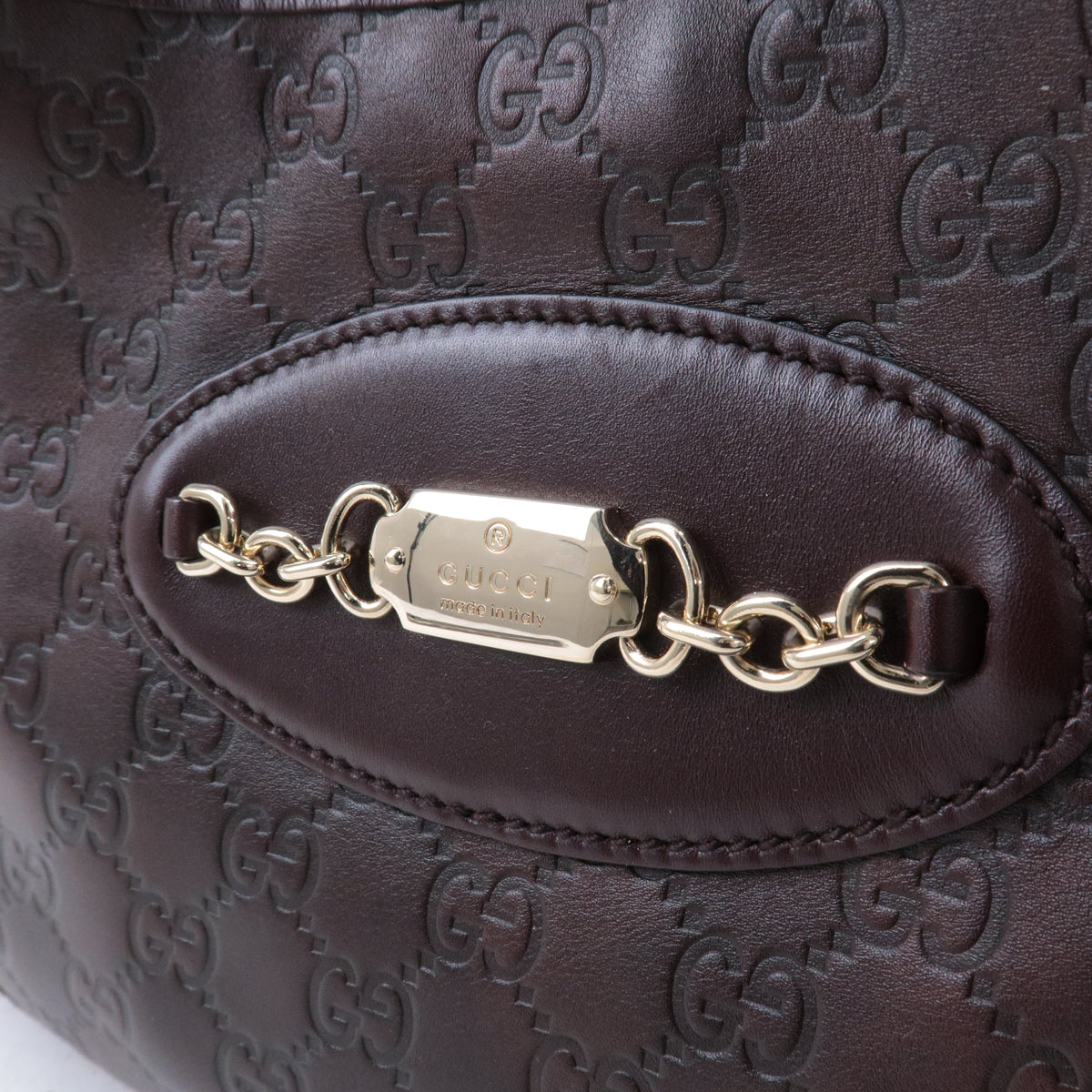 GUCCI Guccissima Leather Shoulder Bag Hand Bag Brown 145778