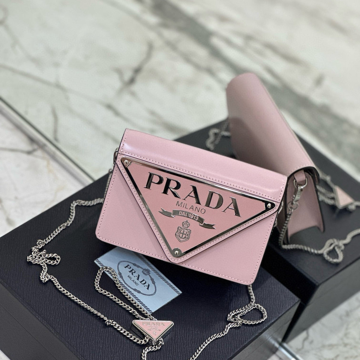 PD TRIANGLE LOGO BUFFED SHOULDER BAG