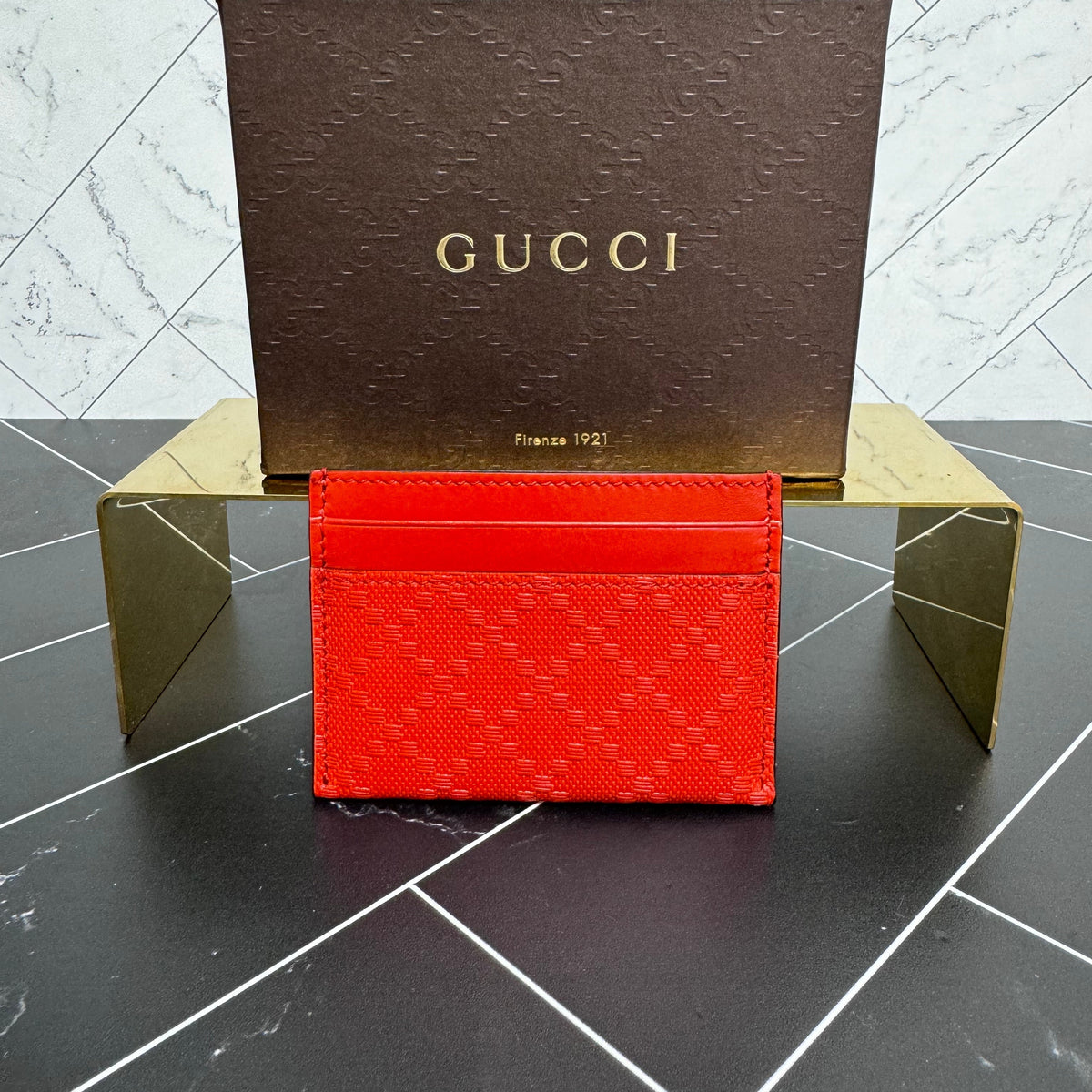 Gucci Dark Orange Diamante Card Holder