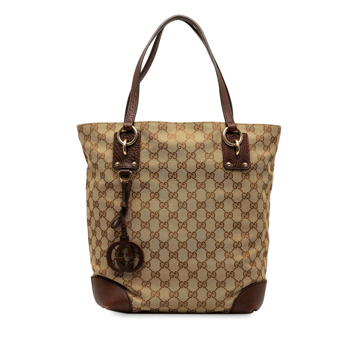 GUCCI GG Canvas Charm Tote Tote Bag
