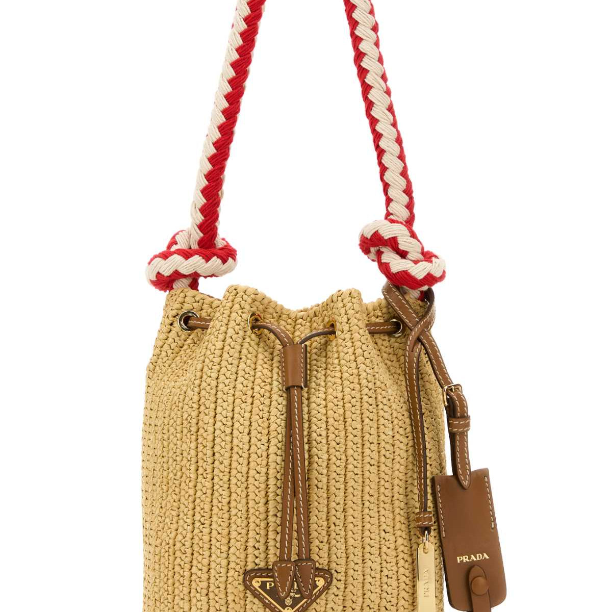 PRADA Crochet Mini Bucket Handbag