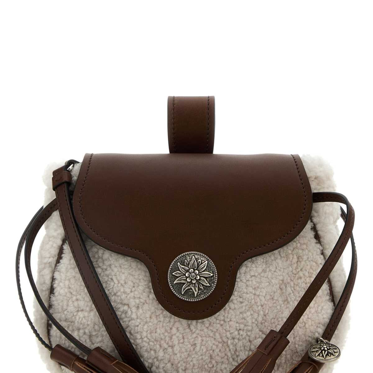 PRADA Mini Shearling Crossbody Handbag